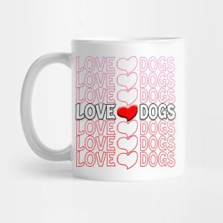 Love Dogs Heart Repeat Text Red Mug